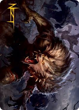 Village Reavers Art Card (Gold-Stamped Signature) card from Art Series: Innistrad: Midnight Hunt