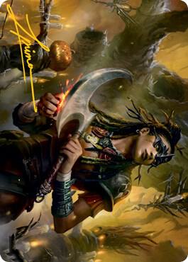 Harvesttide Sentry Art Card (Gold-Stamped Signature) card from Art Series: Innistrad: Midnight Hunt