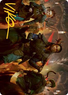 Candlelit Cavalry Art Card (Gold-Stamped Signature) card from Art Series: Innistrad: Midnight Hunt