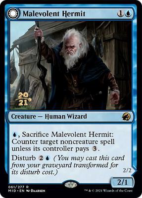 Malevolent Hermit card from Prerelease Cards