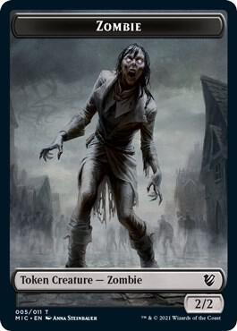 Zombie (005 MIC) // Zombie (005 MID) Double-Sided Token card from Commander: Innistrad: Midnight Hunt