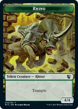 Rhino // Wolf Double-Sided Token card from Commander: Innistrad: Midnight Hunt