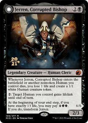 Jerren, Corrupted Bishop card from Prerelease Cards
