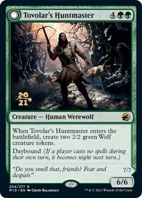 Tovolar's Huntmaster card from Prerelease Cards