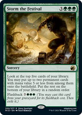 Storm the Festival card from Promo Pack: Innistrad: Midnight Hunt