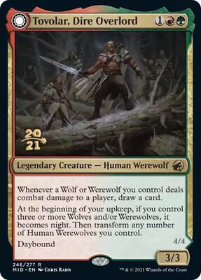 Tovolar, Dire Overlord card from Prerelease Cards