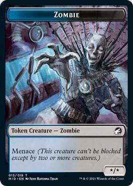 Zombie (015) Token card from Innistrad: Midnight Hunt