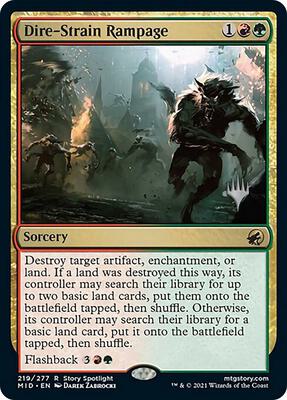 Dire-Strain Rampage card from Promo Pack: Innistrad: Midnight Hunt
