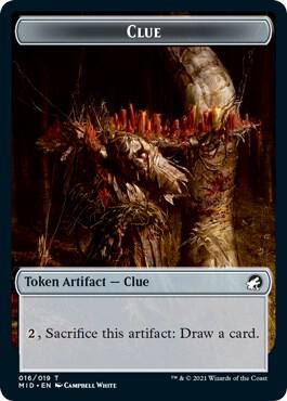 Clue // Bird Double-Sided Token card from Innistrad: Midnight Hunt