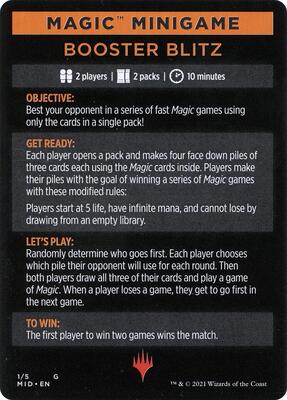 Magic Minigame: Booster Blitz card from Innistrad: Midnight Hunt