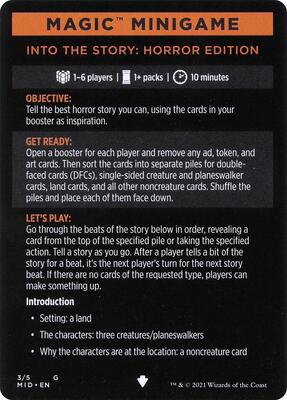 Magic Minigame: Into the Story: Horror Edition card from Innistrad: Midnight Hunt