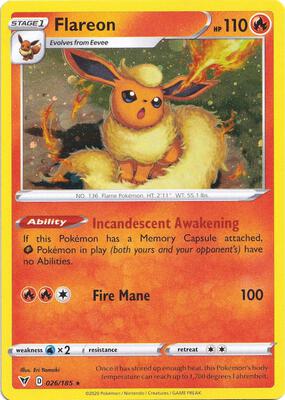 Flareon - 026/185 (Cosmos Holo) card from Miscellaneous Cards & Products