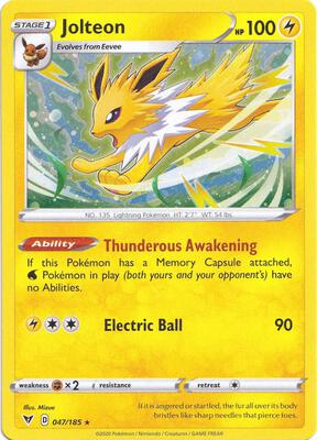 Jolteon - 047/185 (Cosmos Holo) card from Miscellaneous Cards & Products