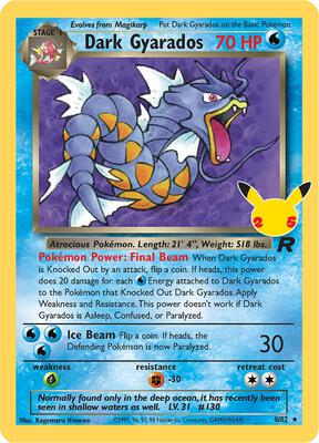 Dark Gyarados card from Celebrations: Classic Collection