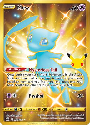 Mew (Secret) card from Celebrations