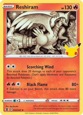 Reshiram card from Celebrations