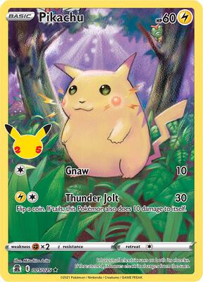 Pikachu card from Celebrations