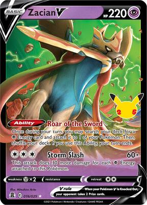Zacian V card from Celebrations