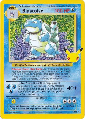 Blastoise card from Celebrations: Classic Collection