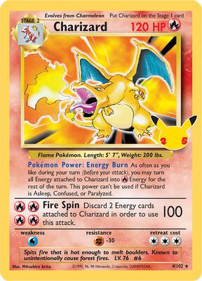Charizard card from Celebrations: Classic Collection