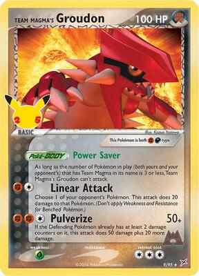 Team Magma's Groudon card from Celebrations: Classic Collection