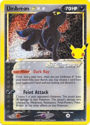 Umbreon Star card from Celebrations: Classic Collection