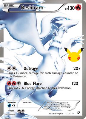 Reshiram card from Celebrations: Classic Collection