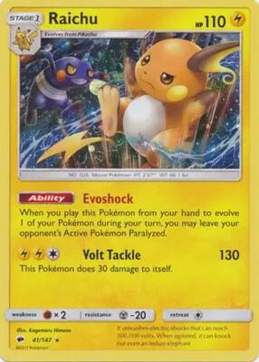 Raichu - 41/147 (Cosmos Holo) card from Blister Exclusives