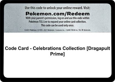 Code Card - Celebrations Collection [Dragapult Prime] card from Celebrations