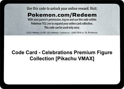 Code Card - Celebrations Premium Figure Collection [Pikachu VMAX] card from Celebrations
