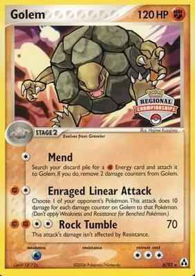 Golem - 6/92 (Regional Championships) card from League & Championship Cards