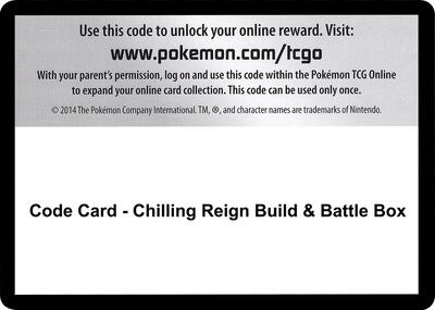 Code Card - Chilling Reign Build & Battle Box card from SWSH06: Chilling Reign