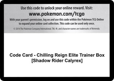 Code Card - Chilling Reign Elite Trainer Box [Shadow Rider Calyrex] card from SWSH06: Chilling Reign