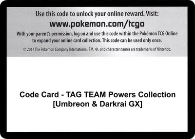 Code Card - TAG TEAM Powers Collection [Umbreon & Darkrai GX] card from Miscellaneous Cards & Products