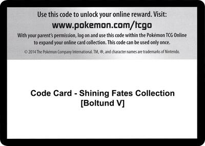 Code Card - Shining Fates Collection [Boltund V] card from Shining Fates