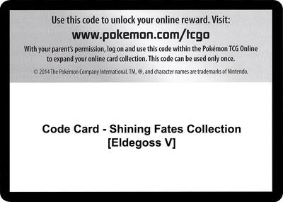 Code Card - Shining Fates Collection [Eldegoss V] card from Shining Fates
