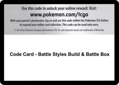 Code Card - Battle Styles Build & Battle Box card from SWSH05: Battle Styles