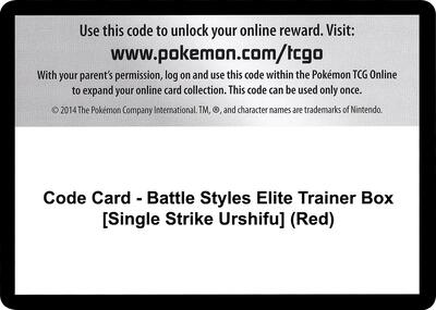 Code Card - Battle Styles Elite Trainer Box [Single Strike Urshifu] (Red) card from SWSH05: Battle Styles