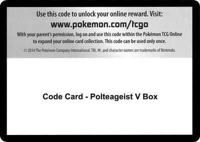 Code Card - Polteageist V Box card from SWSH02: Rebel Clash