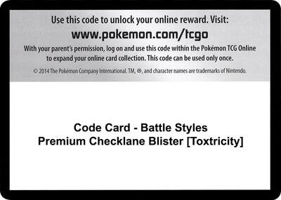 Code Card - Battle Styles Premium Checklane Blister [Toxtricity] card from SWSH05: Battle Styles