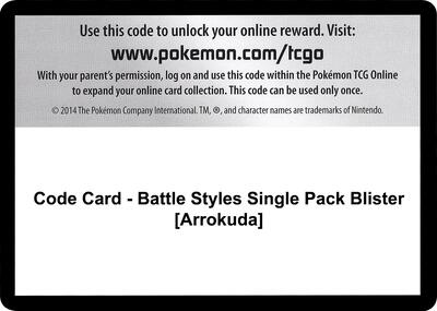 Code Card - Battle Styles Single Pack Blister [Arrokuda] card from SWSH05: Battle Styles