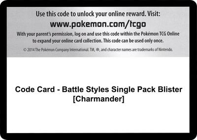 Code Card - Battle Styles Single Pack Blister [Charmander] card from SWSH05: Battle Styles