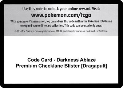 Code Card - Darkness Ablaze Premium Checklane Blister [Dragapult] card from SWSH03: Darkness Ablaze