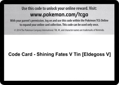 Code Card - Shining Fates V Tin [Eldegoss V] card from Shining Fates