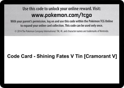 Code Card - Shining Fates V Tin [Cramorant V] card from Shining Fates
