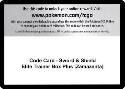 Code Card - Sword & Shield Elite Trainer Box Plus [Zamazenta] card from SWSH04: Vivid Voltage