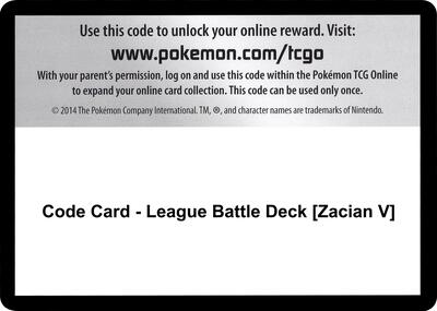 Code Card - League Battle Deck [Zacian V] card from Miscellaneous Cards & Products