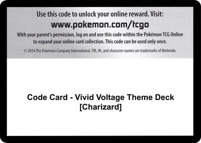 Code Card - Vivid Voltage Theme Deck [Charizard] card from SWSH04: Vivid Voltage