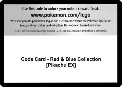 Code Card - Red & Blue Collection [Pikachu EX] card from Generations