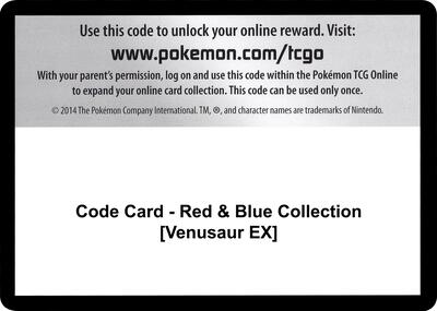 Code Card - Red & Blue Collection [Venusaur EX] card from Generations